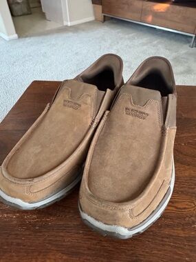 Skechers Brown Waterproof Slip-On Loafers SZ 13 Wide